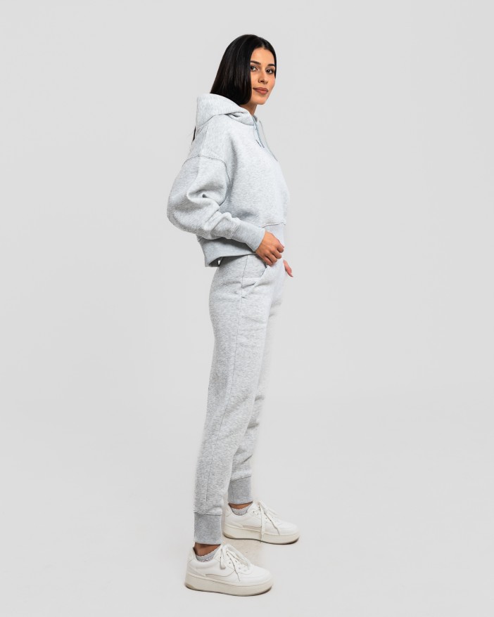 Сет cropped oversize сиво