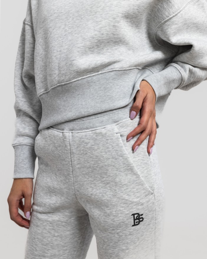 Сет cropped oversize сиво