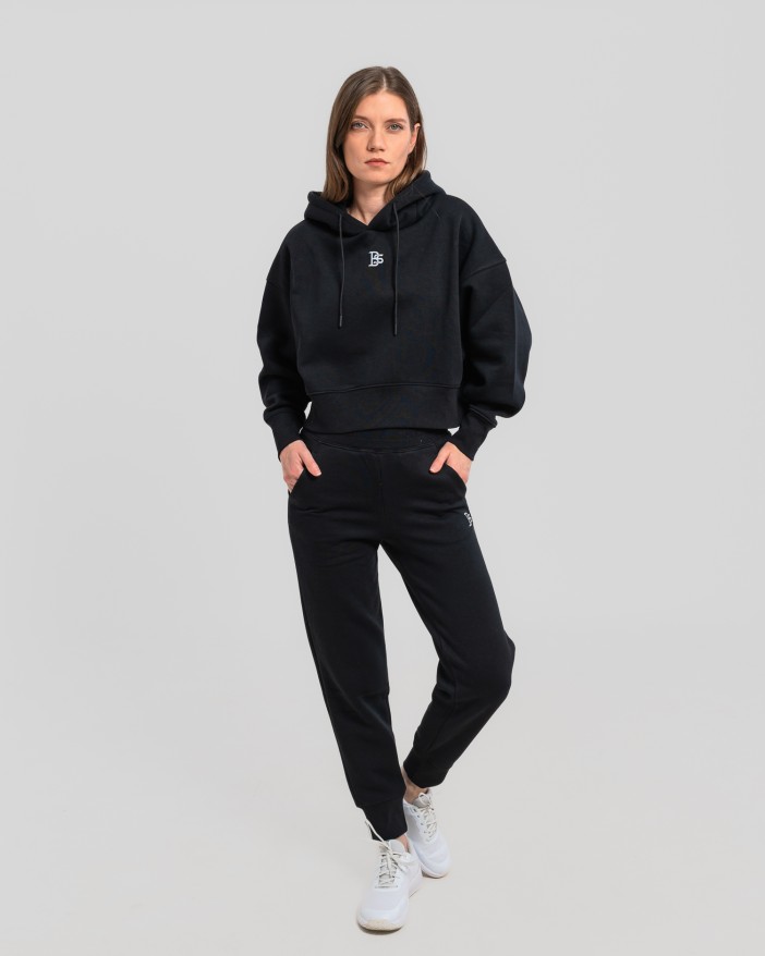 Сет cropped oversize черно