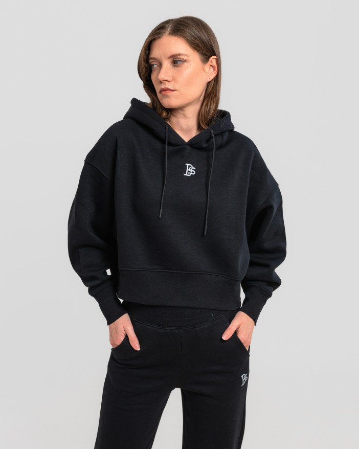 Сет cropped oversize черно