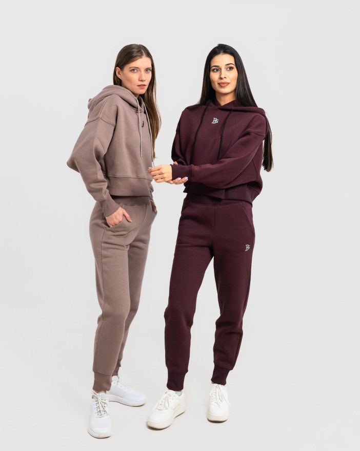Сет cropped oversize бордо