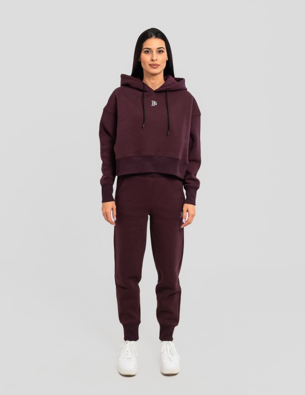 Сет cropped oversize бордо