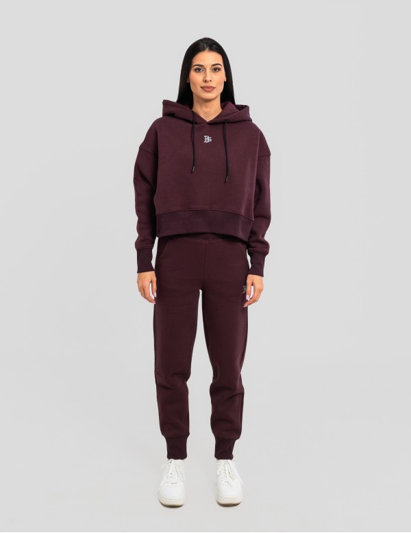 Сет cropped oversize бордо
