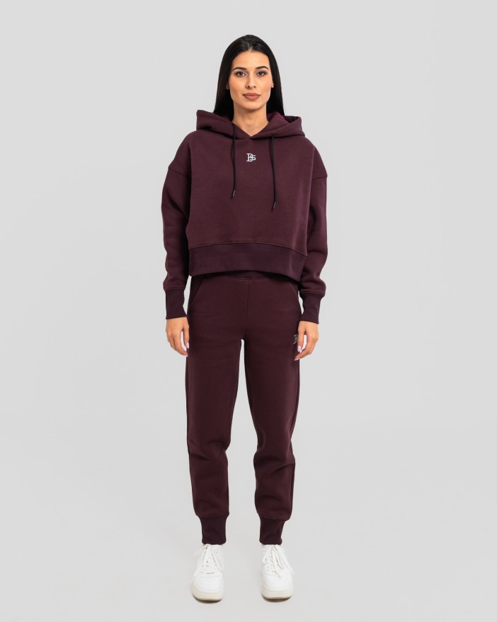 Сет cropped oversize бордо
