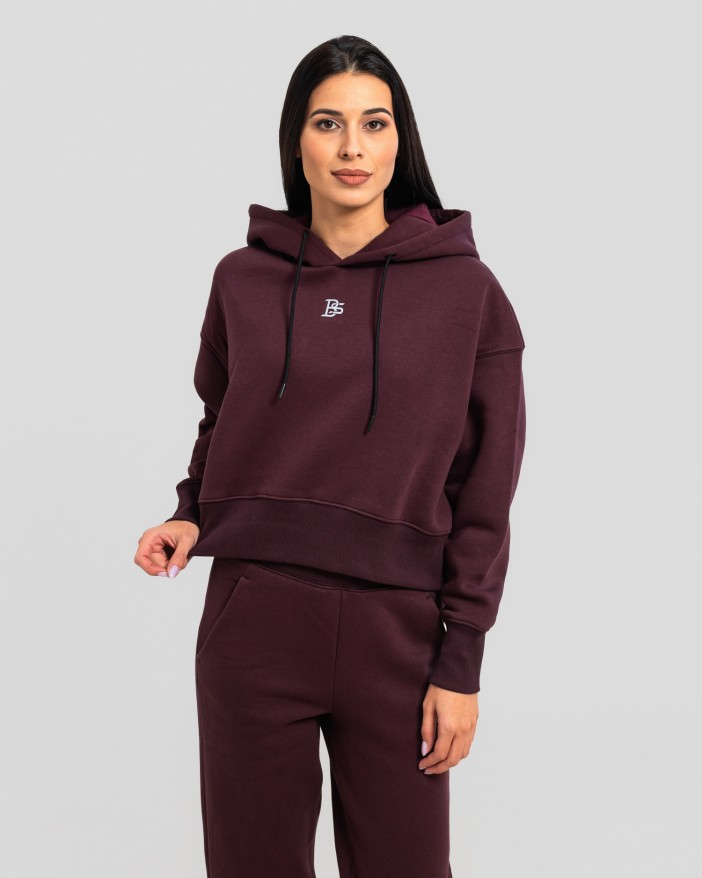 Сет cropped oversize бордо