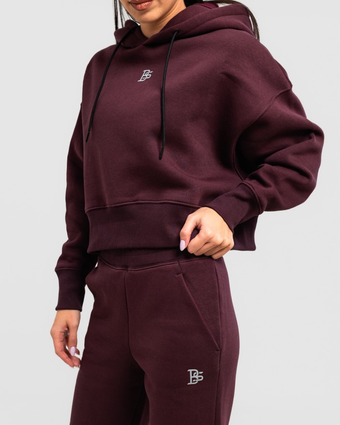 Сет cropped oversize бордо