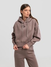 Сет cropped oversize кафяво