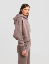 Сет cropped oversize кафяво