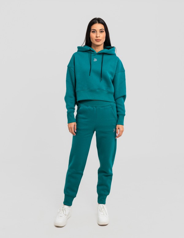Сет cropped oversize green