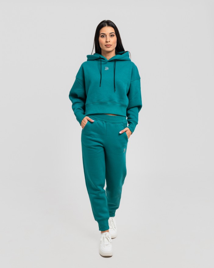 Сет cropped oversize green