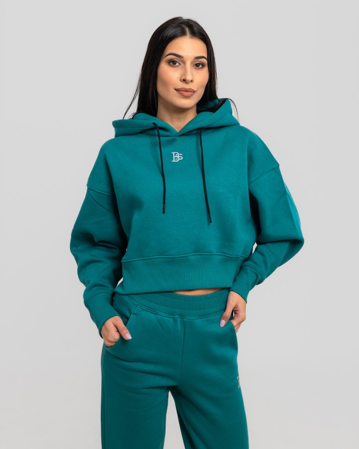 Сет cropped oversize green