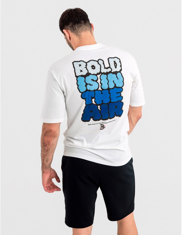 Мъжка oversize тениска "BOLD" бяла