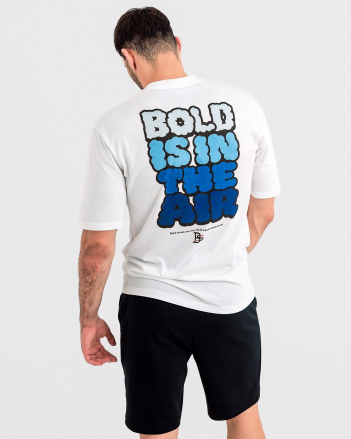 Мъжка oversize тениска "BOLD" бяла