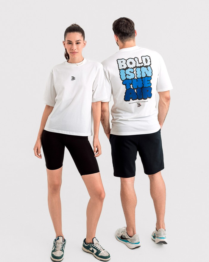 Мъжка oversize тениска "BOLD" бяла