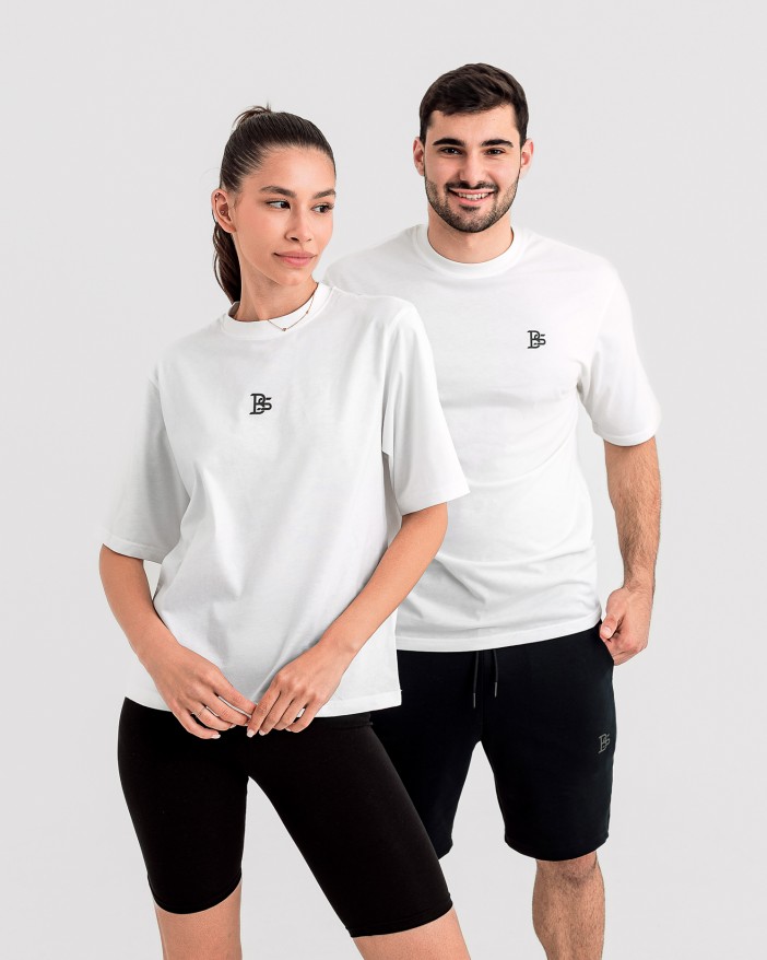 Мъжка oversize тениска "BOLD" бяла