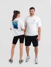 Мъжка oversize тениска "BOLD" бяла
