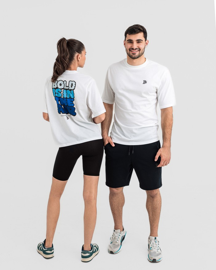 Мъжка oversize тениска "BOLD" бяла