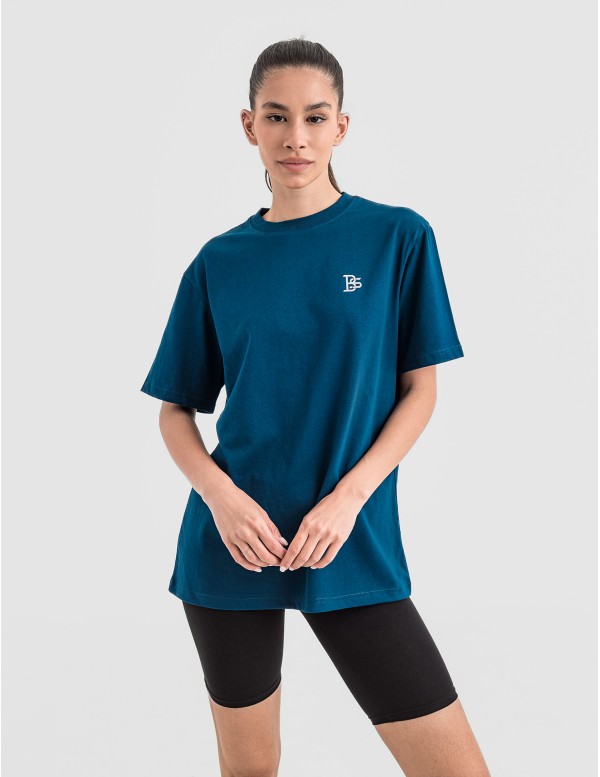 Дамска oversize тениска в петрол