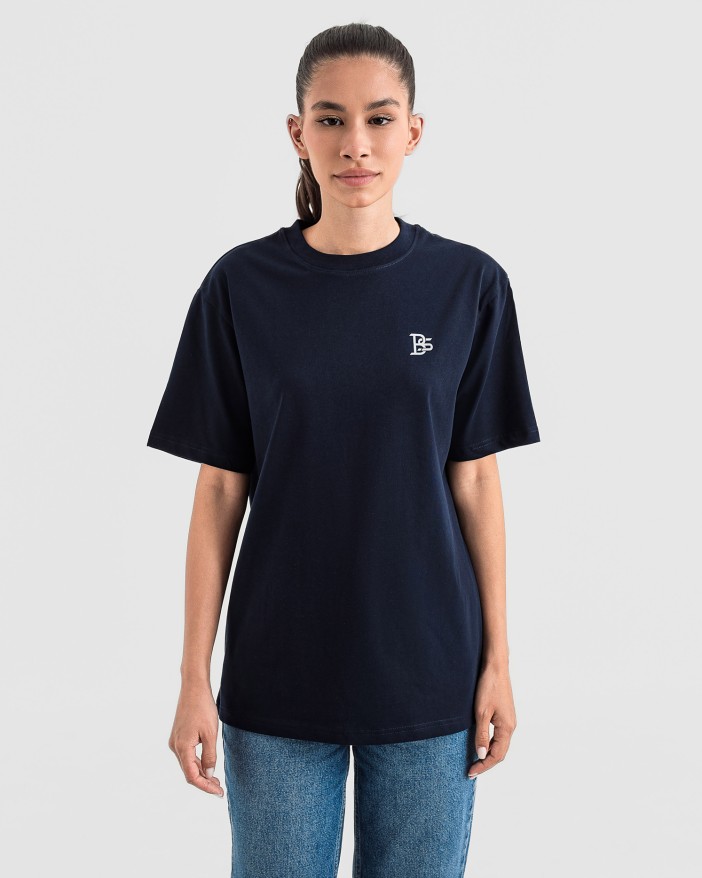 Дамска oversize тениска в тъмносиньо