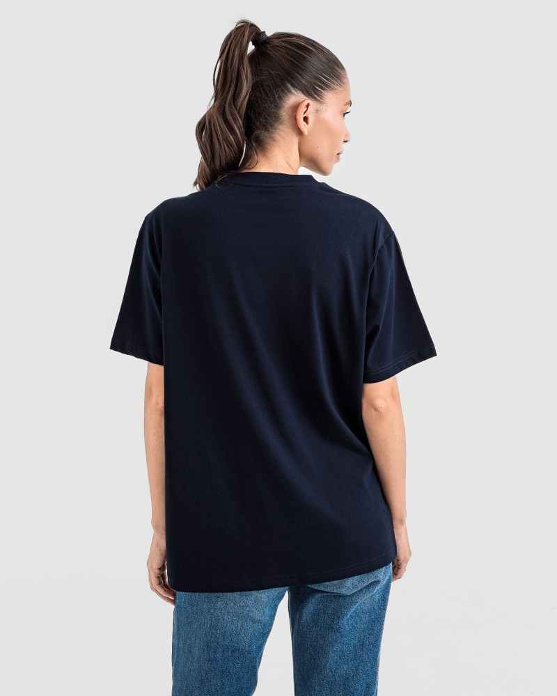 Дамска oversize тениска в тъмносиньо