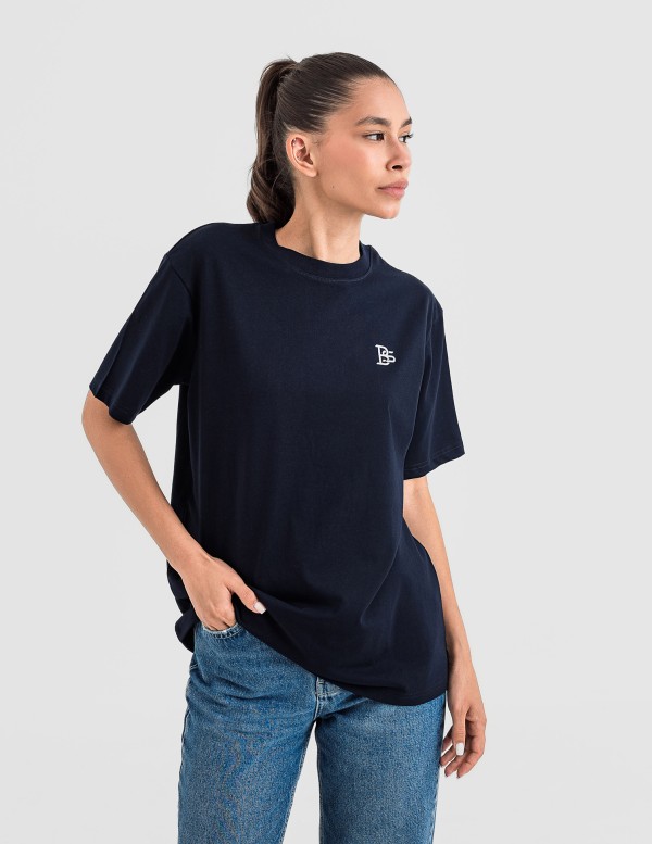 Дамска oversize тениска в тъмносиньо