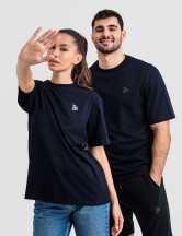 Дамска oversize тениска в тъмносиньо