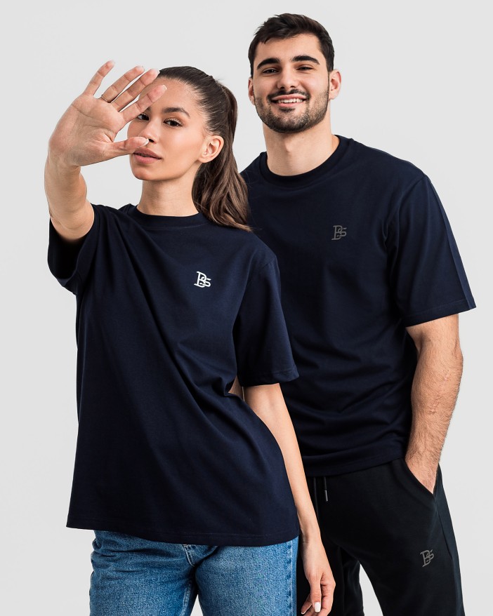 Мъжка oversize тениска тъмносиньо