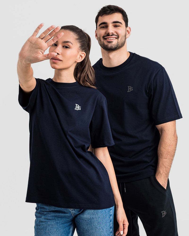Дамска oversize тениска в тъмносиньо