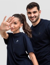 Дамска oversize тениска в тъмносиньо
