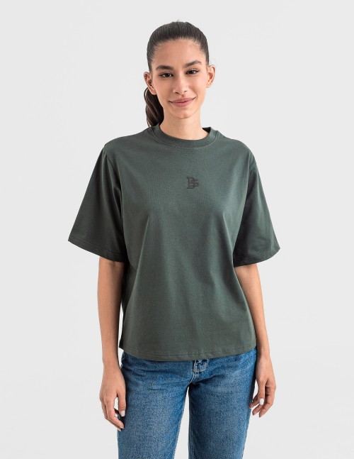 Tениска cropped oversize в зелено