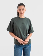 Tениска cropped oversize в зелено