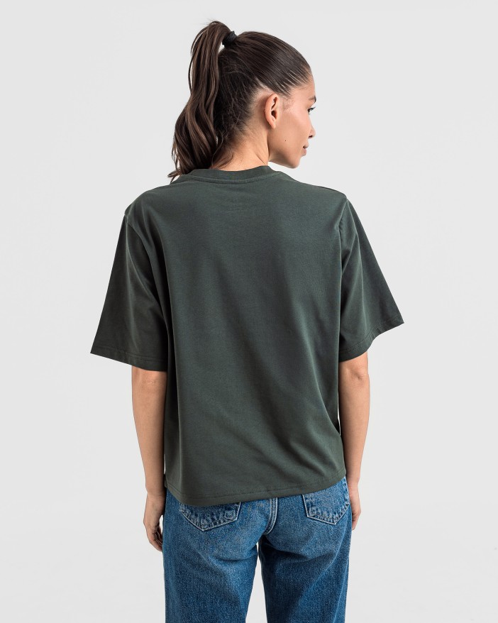 Tениска cropped oversize в зелено