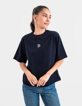 Tениска cropped oversize в тъмносиньо