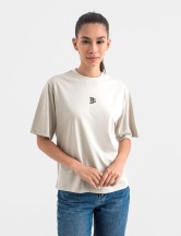 Tениска cropped oversize stone grey 