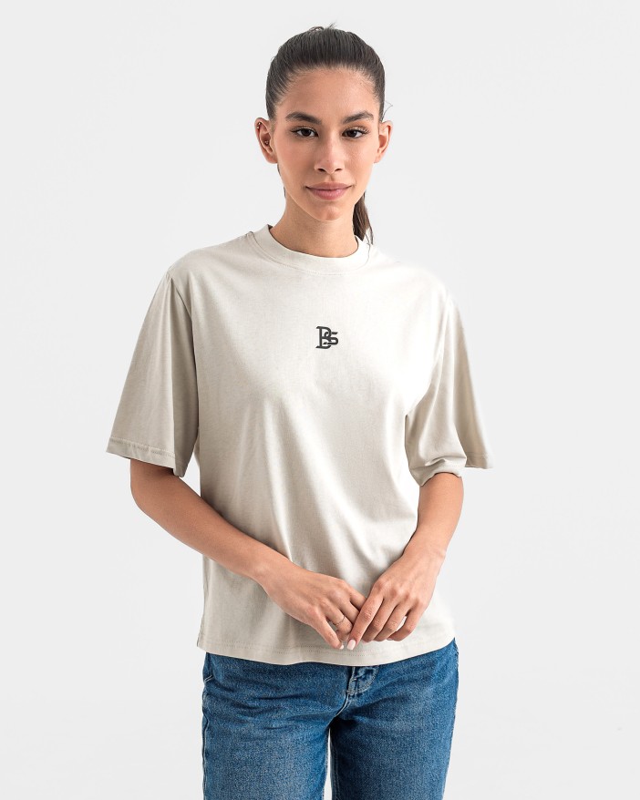 Tениска cropped oversize stone grey 