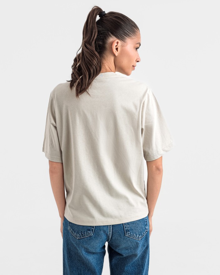 Tениска cropped oversize stone grey 