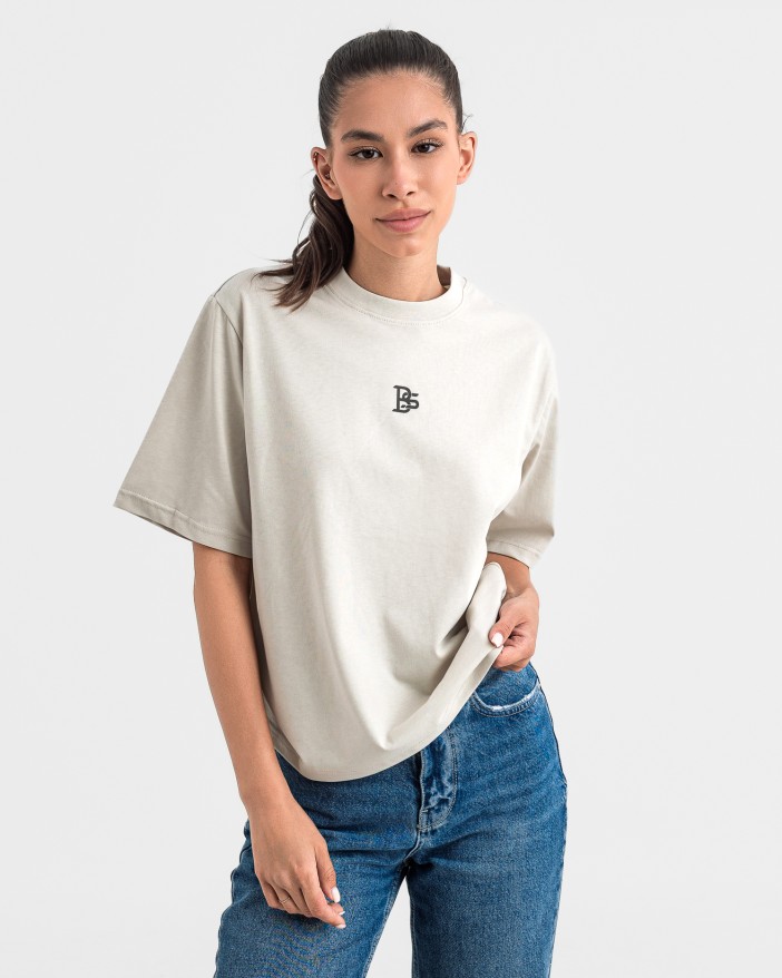 Tениска cropped oversize stone grey 