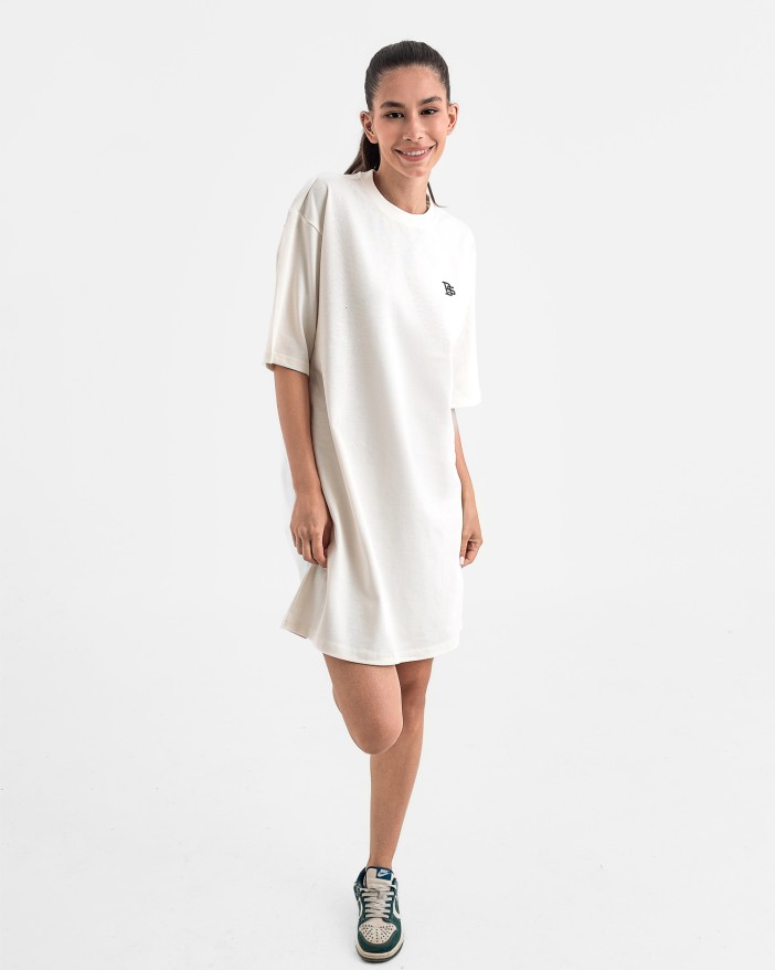 Рокля oversize в екрю