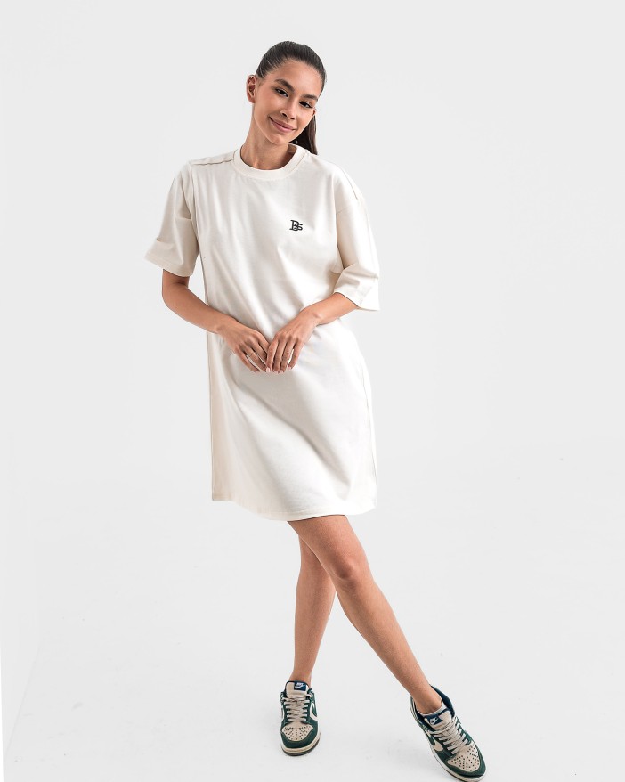 Рокля oversize в екрю