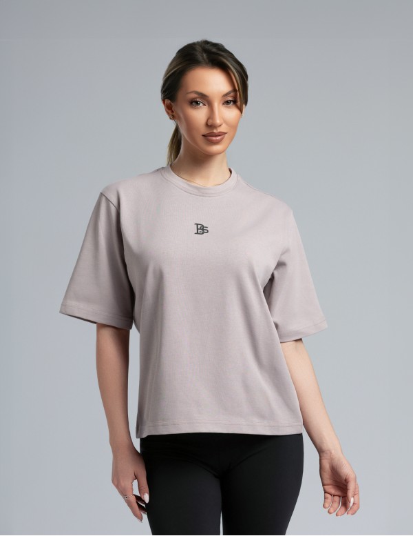 Tениска cropped oversize виолет 