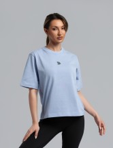 Tениска cropped oversize светлосиньо