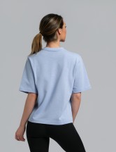 Tениска cropped oversize светлосиньо