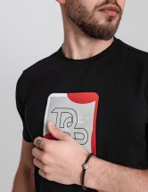 Мъжка тениска в черно с щампа